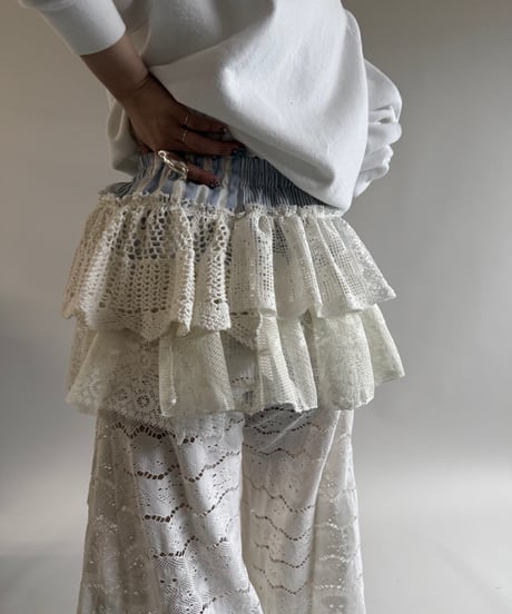 【RE;CIRCLE】 Re Crochet Stripe Skirt/ 250320-005