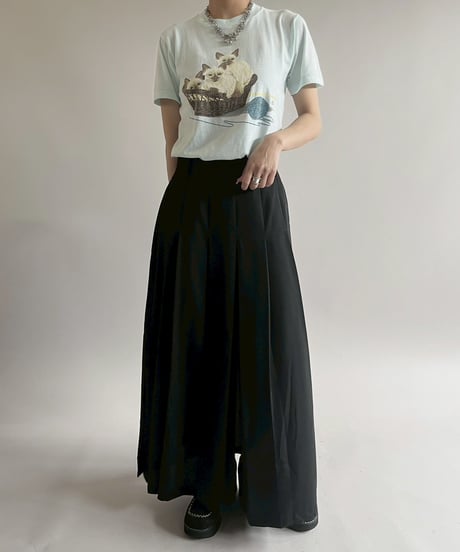 【USED】  Made in USA JERZEES Cat print T-Shirt/250510-028