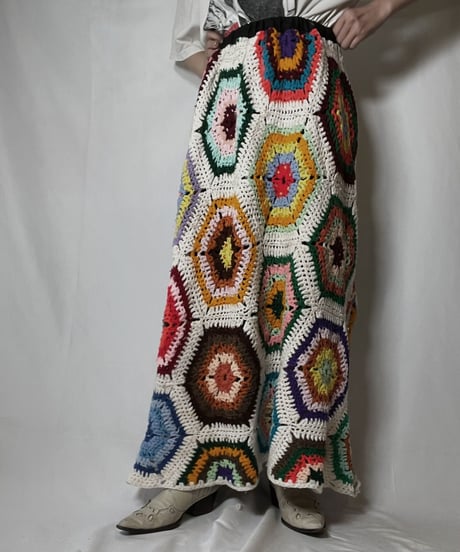 【RE;CIRCLE】 RE Granny Knit Long Skirt③/210917-006