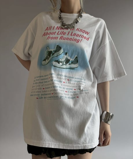 【USED】 Hanes Sneakers Print T-Shirt  / 260622-028