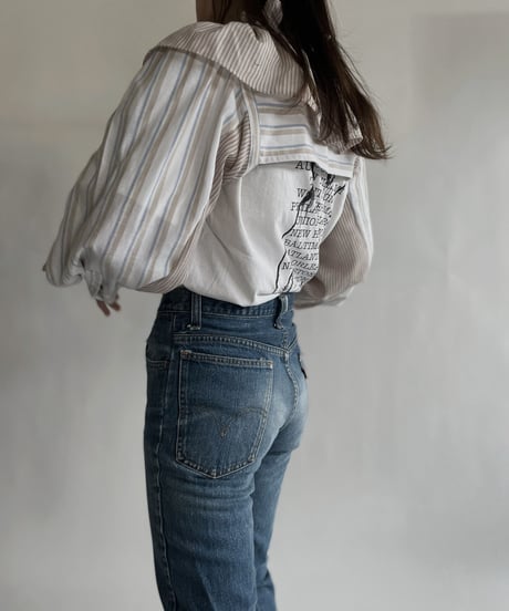 【RE;CIRCLE】 RE Striped Shirt Detachable Collar + Bolero / 220609-011