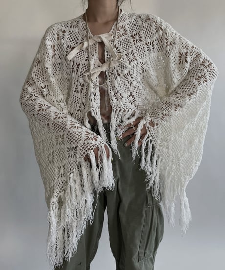 【RE;CIRCLE】 RE Crochet Lace Flare Sleeves Bolero / 220526-044