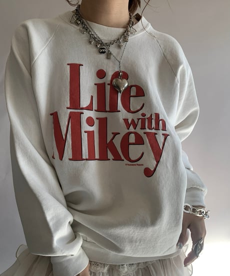 【USED】 Made in USA 90's Fruit of the Loom Life with Mickey Sweat Top/241124-019