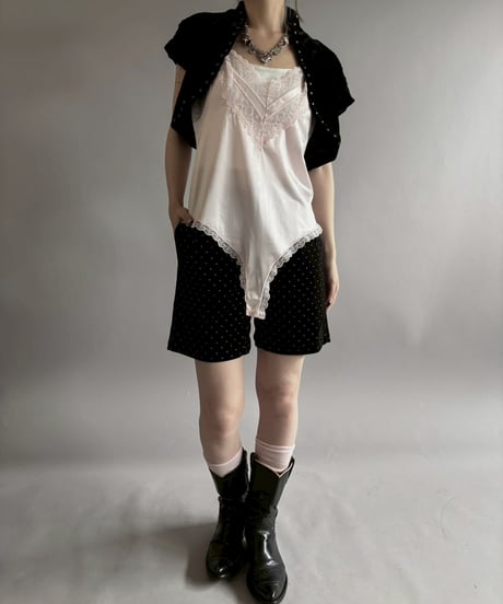 【USED】 Lace Design Camisole Leotard Top / 260328-009