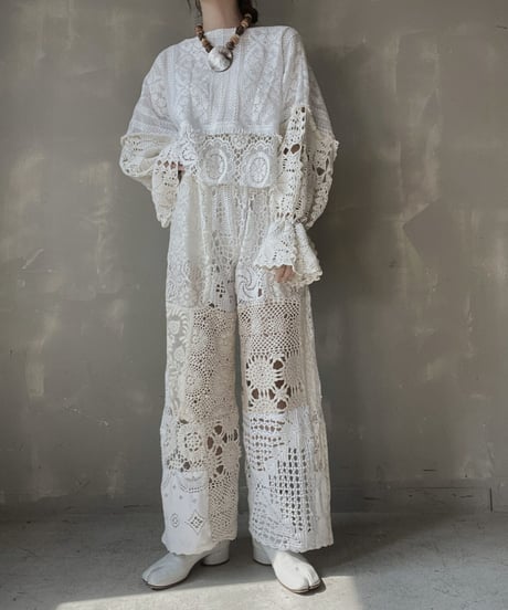 【RE;CIRCLE】 RE Crochet Patchwork L/S Top⑦/20220317-012
