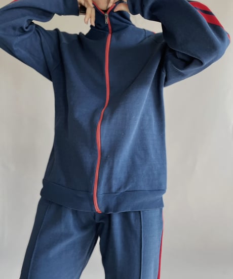 【USED】  Jersey Zip-up Top Navy / 230225-013