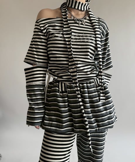 【RE;CIRCLE】 RE Border Balloon Skirt Mini  /  250403-003