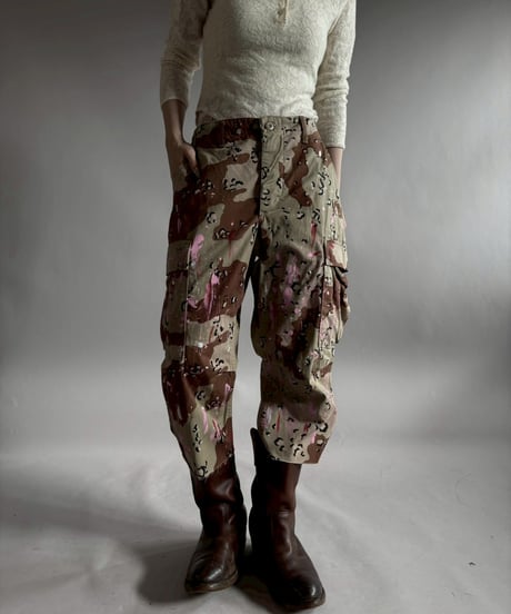 【USED】 Military Camouflage Cut Off Paint Pants /260226-014