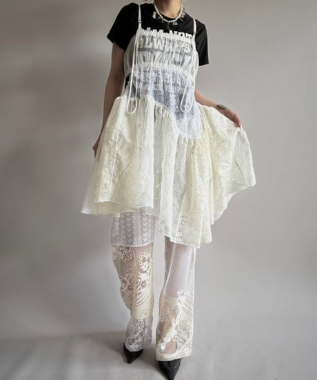 【RE;CIRCLE】RE Crochet Lace Patch work Camisole One-Piece Middle/250731-001