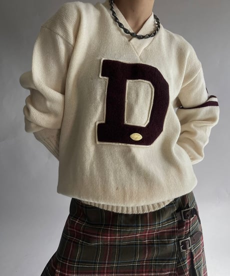 【USED】 Vintage Lettered Knit Top/241130-014