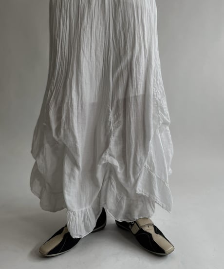 【USED】 White Cotton Long Skirt / 220507-032