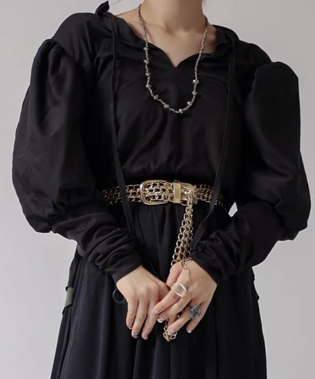 【USED】L/S Poly Dress ① / 220324-002