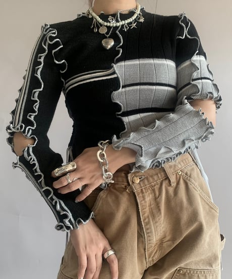 【RE;CIRCLE】 RE Mellow knit Top /  241121-003