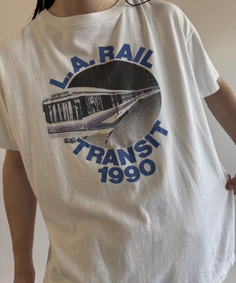 【USED】 90's L.A.RAIL TRANSIT T-Shirt /250621-026
