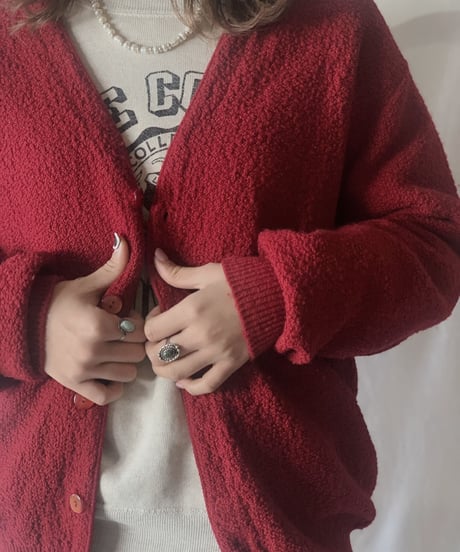 【USED】 Acrylic Knit Cardigan③ /210303-005