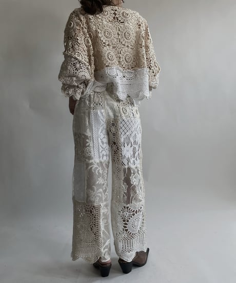 【RE;CIRCLE】 RE Crochet Lace Patchwork Tops / 220427-024