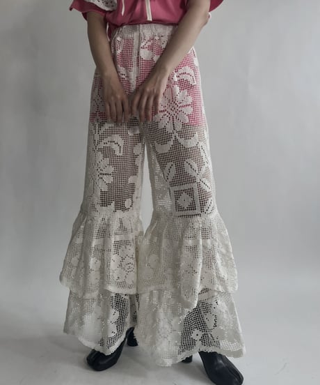 【RE;CIRCLE】 RE Crochet Tiered Pants / 220623-033