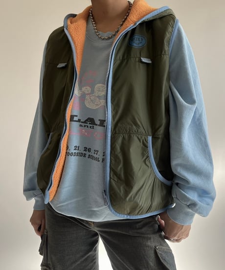 【USED】 90's Reversible Hooded Vest /250104-038