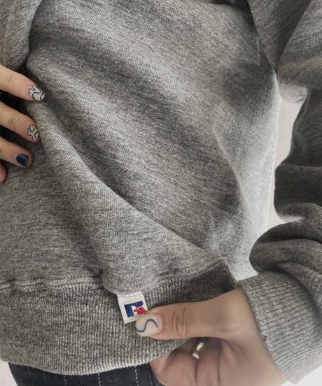 【USED】 Russele Long Sleeved Sweat Shirt Light Gray / 230128-001