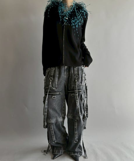 【USED】 Fur Knit Zip Cardigan /251018-008