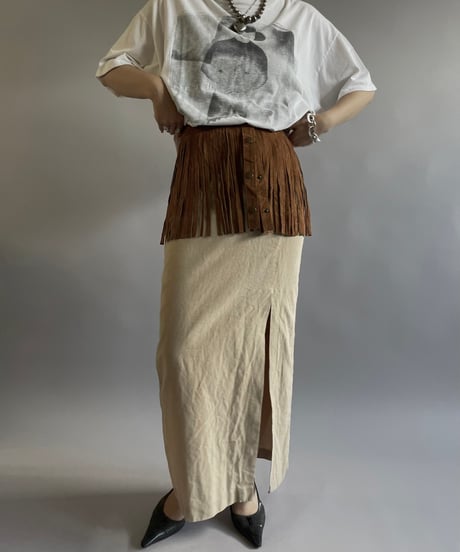 【USED 】roccobarocco Linen Long Skirt/ 240615-010