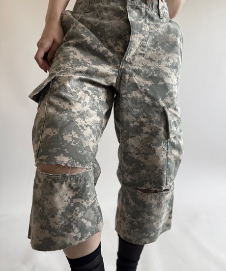 【USED】 Military Camouflage Cut off Shorts  / 250614-003