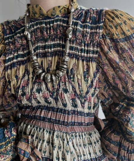 【RE;CIRCLE】 RE Indian Cotton Balloon Sleeved One-piece / 220901-007
