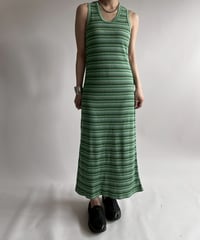 【USED】 Stripe Pattern Knit Long One-Piece / 250726-012
