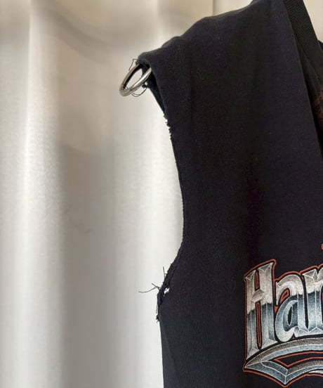 【USED】 Made In USA HARLEY-DAVIDSON Cut Off N/S Tee / 260418-029