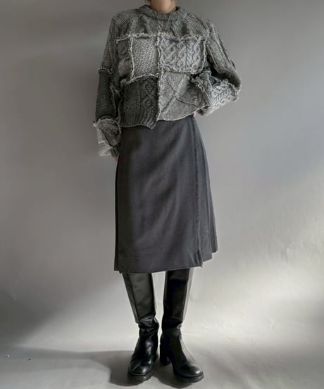 【RE;CIRCLE】 RE Aran Knit Patchwork Pullover Top / 251218-004