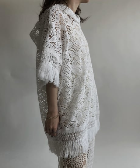 【RE;CIRCLE】 RE Crochet Lace S/S Hoodie / 220427-025