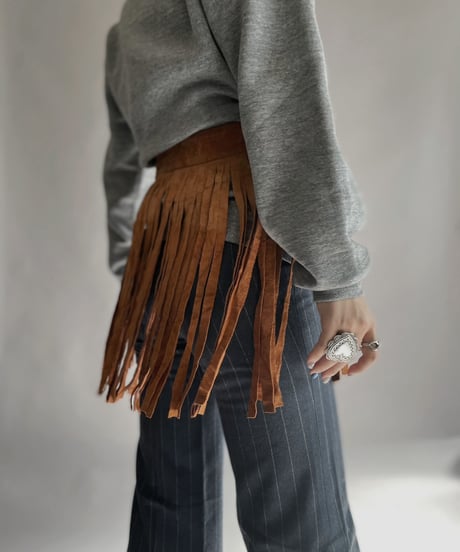 【USED】 Suede Fringe Skirt / 230128-008