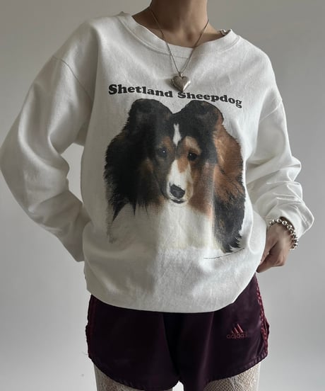 【USED】 Made in USA 90's Calcru Shetland Sheepdog Sweat /250215-009