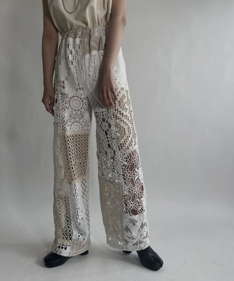 【RE;CIRCLE】 RE Crochet Patchwork Pants / 220623-025