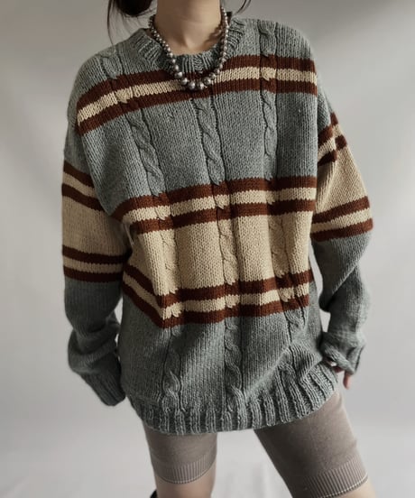 【USED】 L/S Patterned Knit Top/ 231104-026