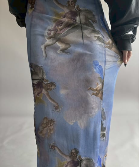 【USED】 Neon&Nylon Engel Print Skirt /260418-019