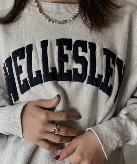 【USED】 90's USA Champion Reverse Weave WELLEALEY/210324-006