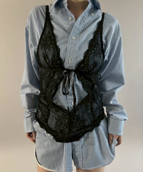 【USED】 Lace Pattern Camisole Leotard Top / 260307-017