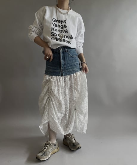【RE;CIRCLE】 RE Denim Lace Switching Skirt / 240509-013