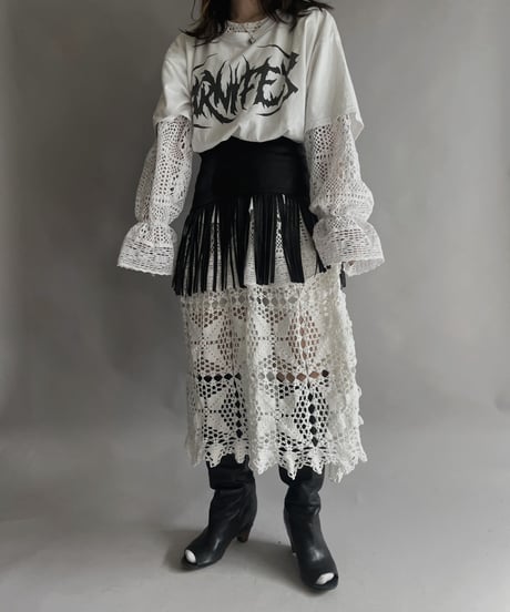 【USED】 Leather Skirt Black / 230304-009