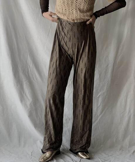 【USED】Lace Patterned Poly Pants/210217-051