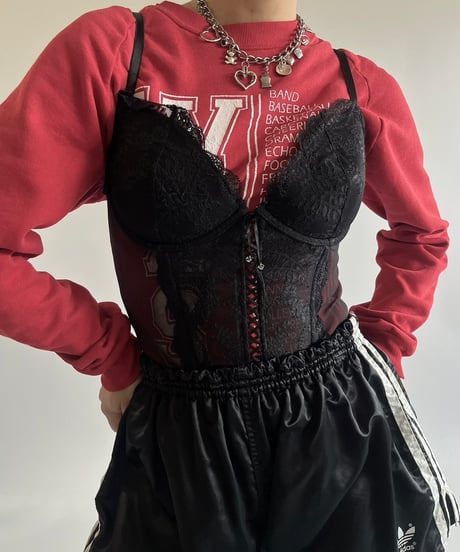【USED】 Lace Patterned Sheer Camisole Bra Top /250125-002