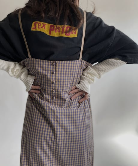 【USED】 Gingham Check Camisole One-piece / 220409-021