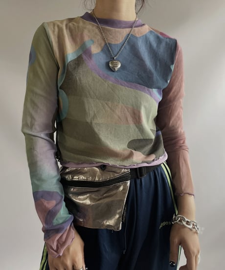 【USED】L/S Patterned Sheer Top / 231009-003