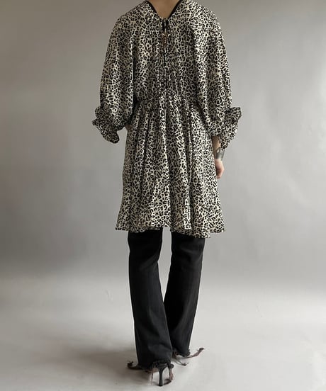 【USED】Leopard Patterned Sheer Top /240907-020