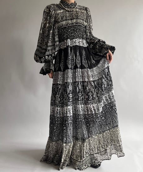 【RE;CIRCLE】 RE Indian Cotton Balloon Sleeved One-piece / 240912-008