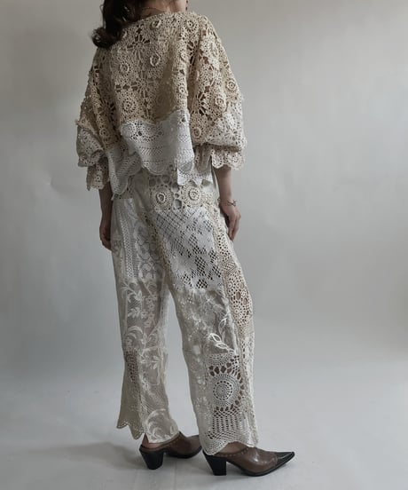 【RE;CIRCLE】 RE Crochet Lace Patchwork Tops / 220427-024
