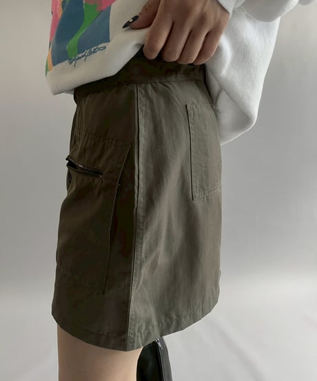 【USED】 Double Zip up Pocket Design Mini Skirt /251012-007
