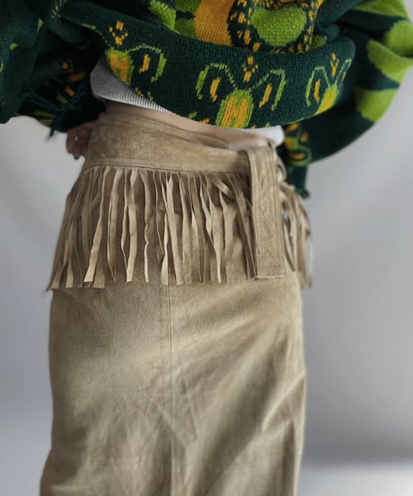 【USED】  Suede Wrap Skirt / 231112-016