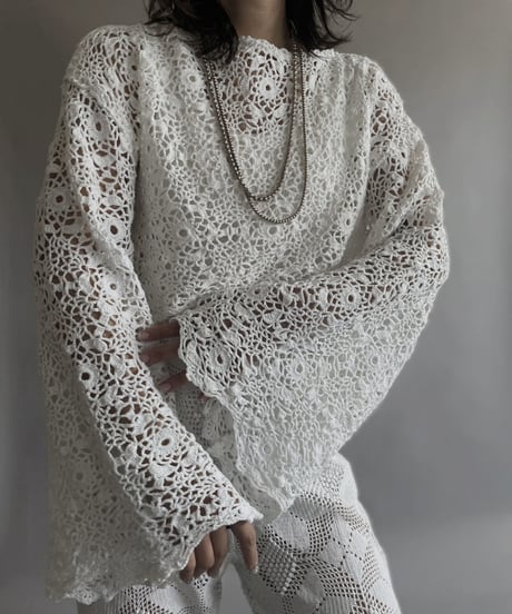 【RE;CIRCLE】 RE Crochet Lace Top / 230504-009